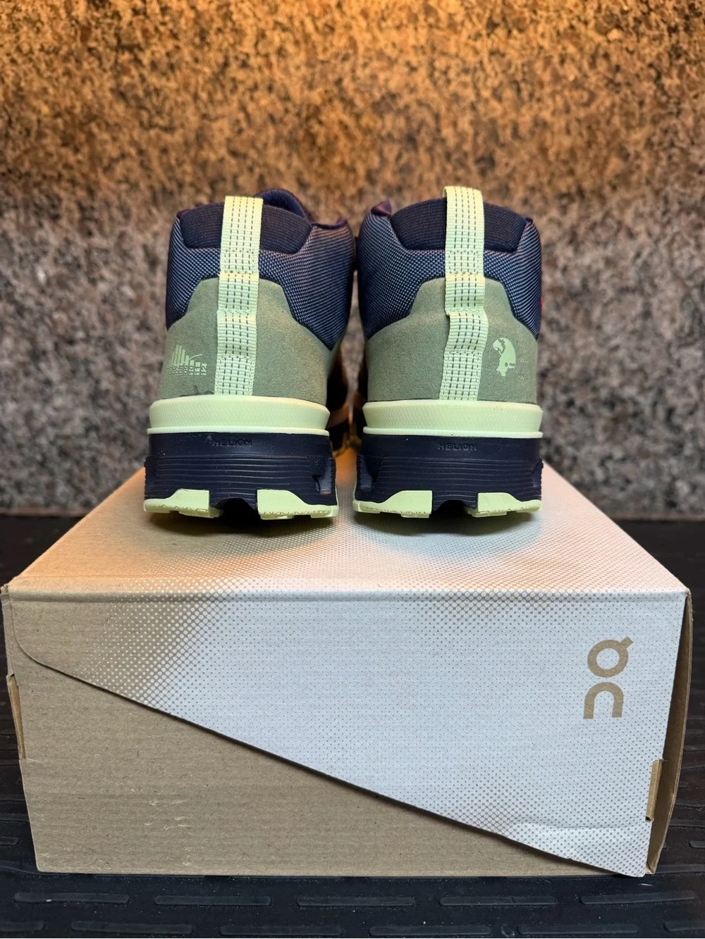 On Running Men's Mid-Top Hiking Boots in Navy and Olive